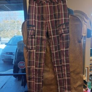 Chocolate Plaid Pants with Pockets